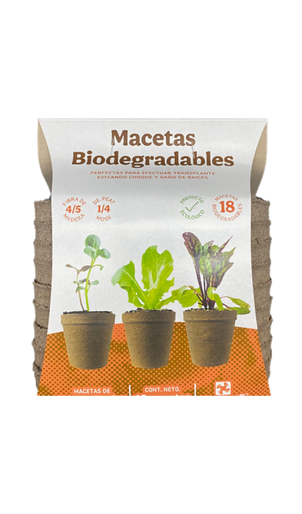 Macetas Biodegradables 18 piezas
