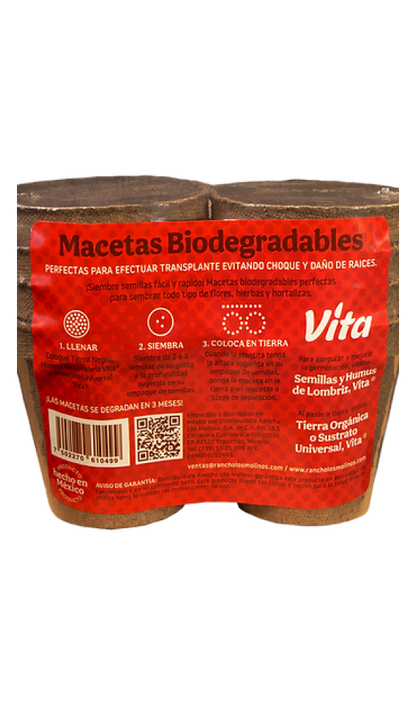 Macetas Biodegradables 8 piezas